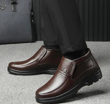 Xajzpa Winter  shoes for men cold resistant thickened warm high top casual cotton shoes simple comfortable daily men's cotton boots